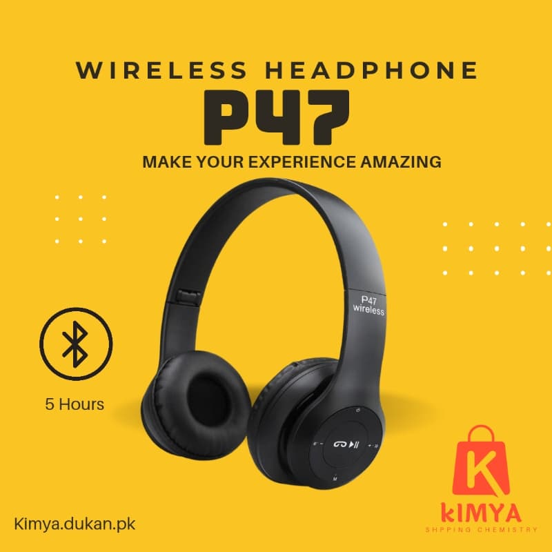 P47 Wireless Bluetooth 5.0 + EDR Headphones