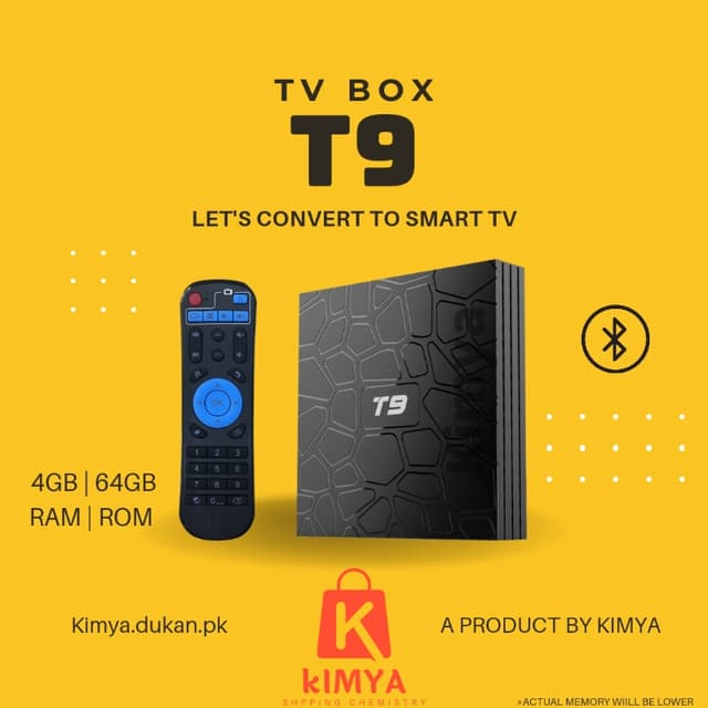 T9 Smart Android TV Box HD 4K Streaming with Bluetooth WiFi