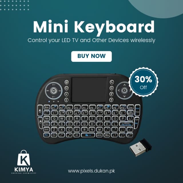 Mini wireless Keyboard with mouse pad for Smart Android Tv and other device